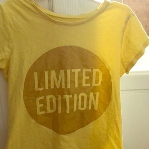 Yellow top with words